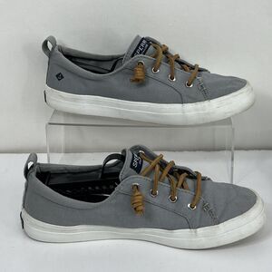 Sperry Women's Navy Crest Vibe Sneakers 8 M Grey Canvas Lace Up Low Top STS81902